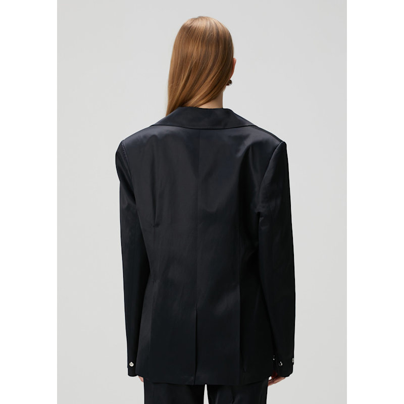 Thumbnail of Linen Blend Woven Jacket - Jet Black image