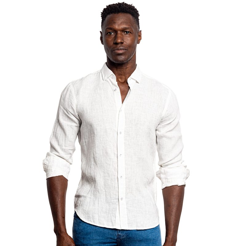Thumbnail of Linen Button Down Shirt - Soft White image