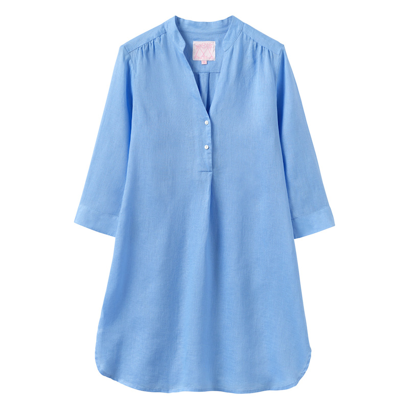 french blue linen dress French Blue Linen Dress, Spring Summer Autumn Winter Linen Dress, Ready to  Ship, Oversized Drop Shoulder Basic Dress