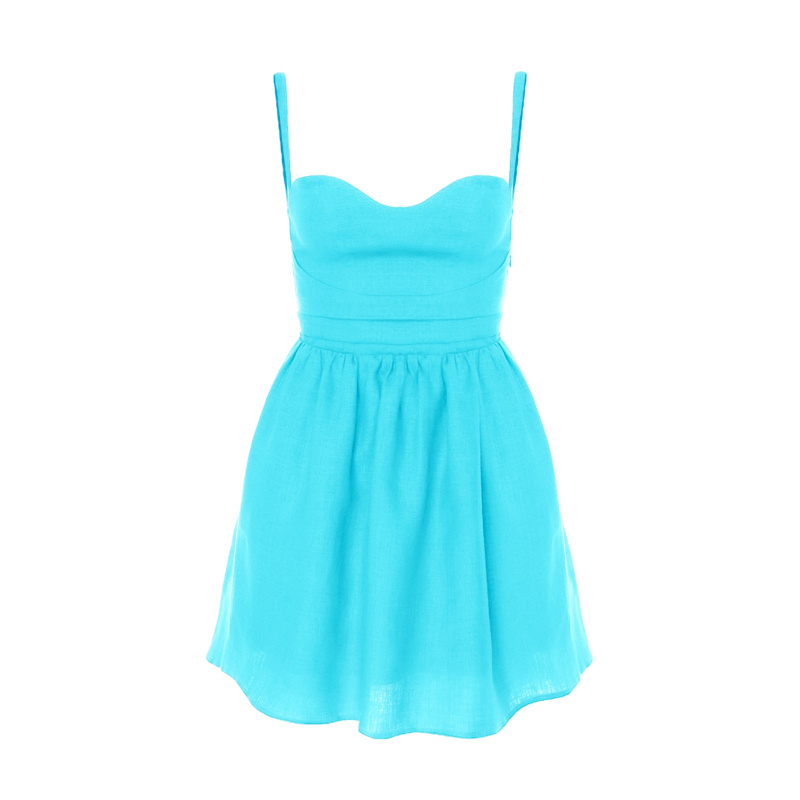 knee length dresses for ladies Lumina Linen Mini Dress