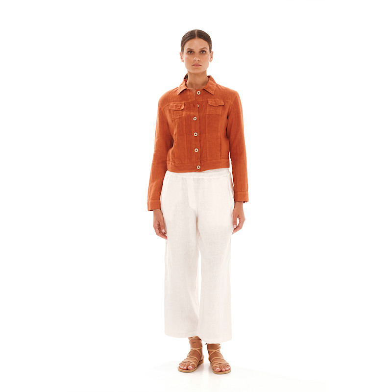 Thumbnail of Linen Jacket With Long Sleeves Beach Sand image