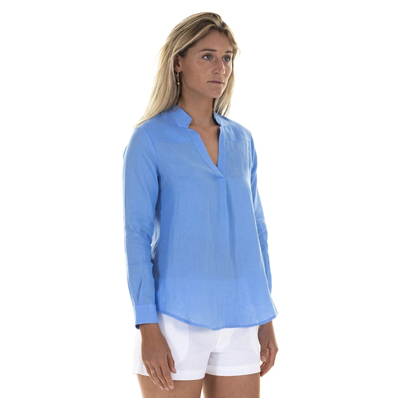 Thumbnail of Linen Kim Shirt Plain French Blue image