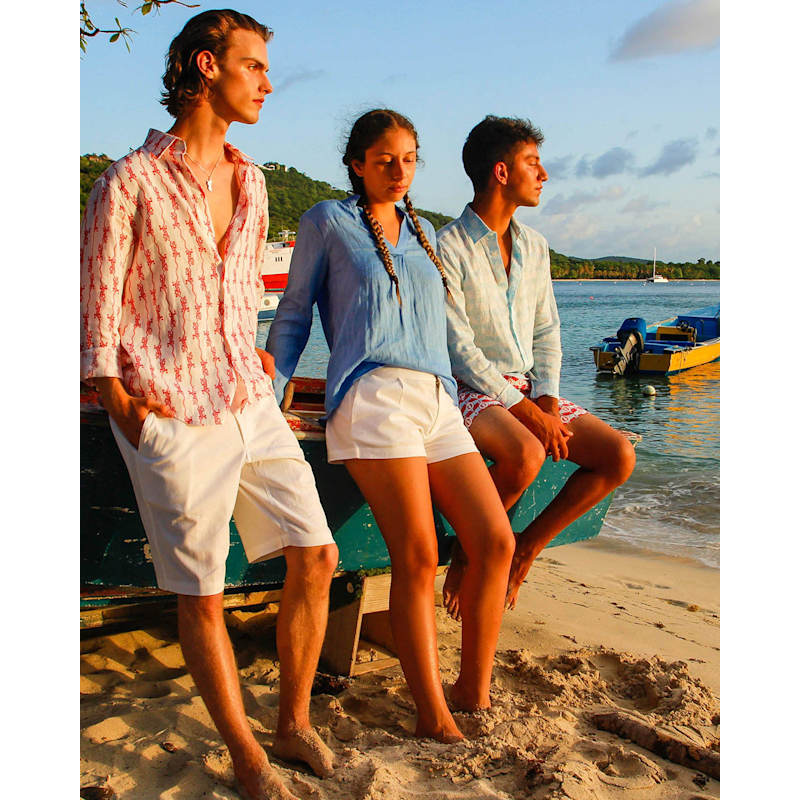 Thumbnail of Linen Kim Shirt Plain French Blue image