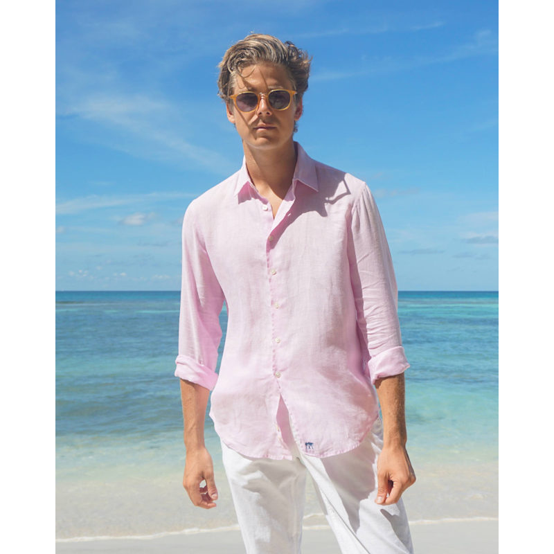 Thumbnail of Linen Shirt Plain Pale Pink image
