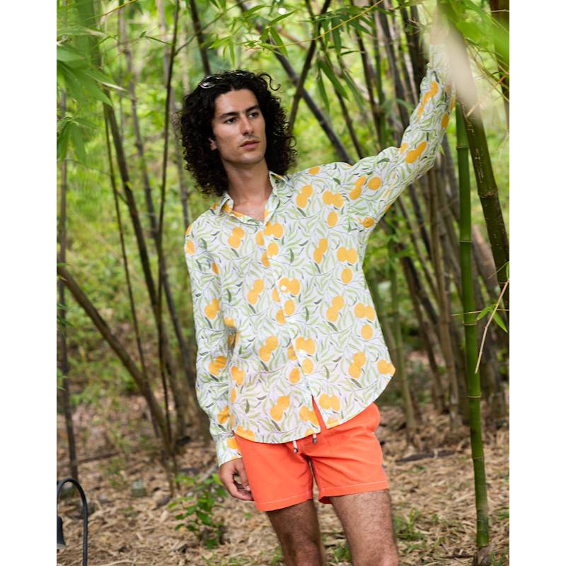 Thumbnail of Linen Shirt Mango Yellow And Green image