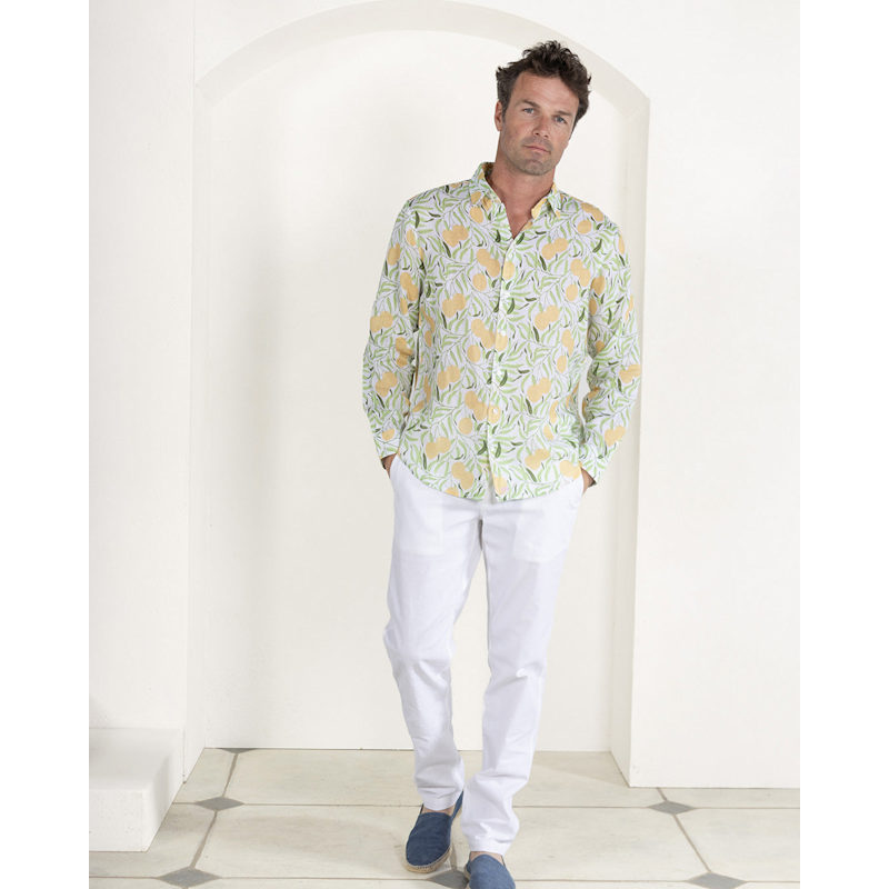 Thumbnail of Linen Shirt Mango Yellow And Green image