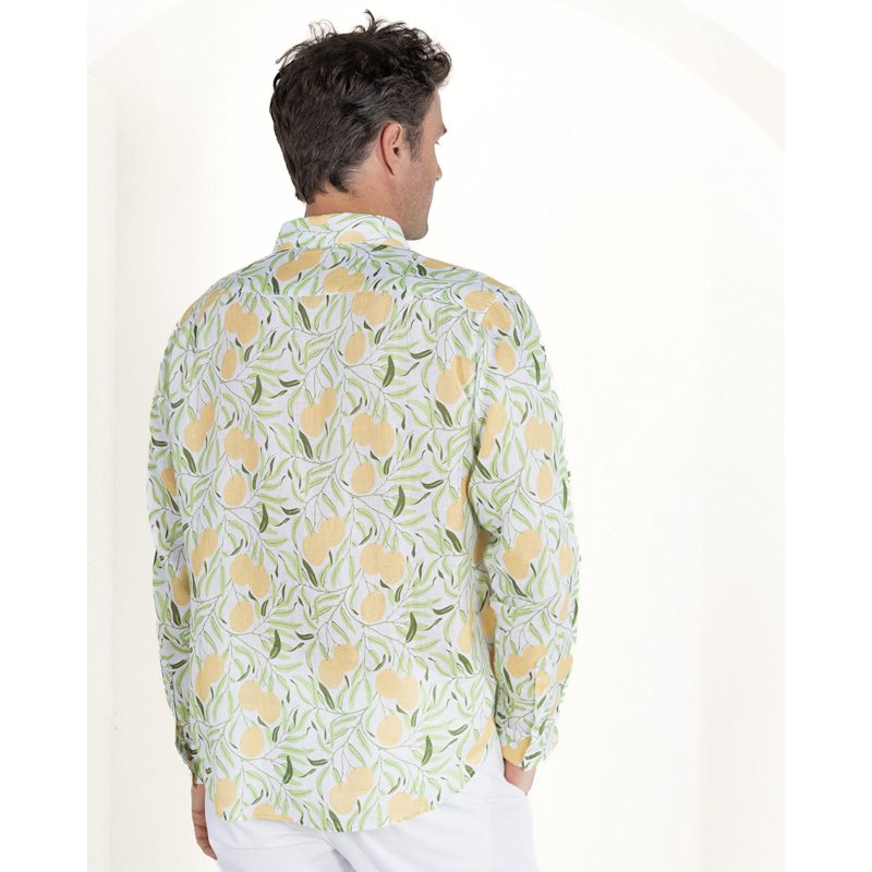 Thumbnail of Linen Shirt Mango Yellow And Green image