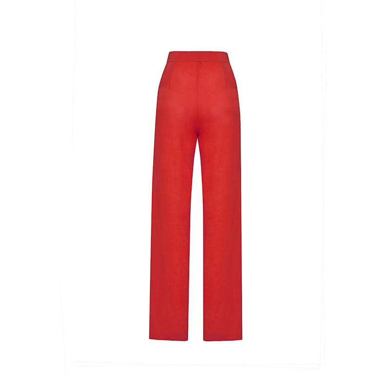 Thumbnail of Linen Straight Pants - Red image