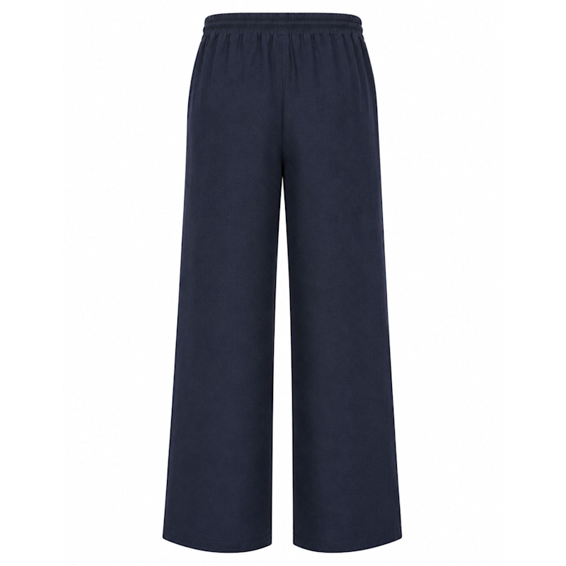Thumbnail of Linen Trousers Elastic Waistband Drawstring Navy image