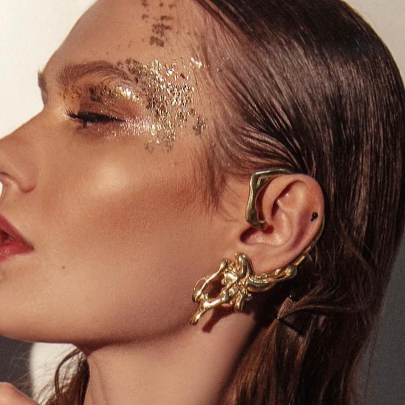 Thumbnail of Liquefy Mono Earring In Gold - Left image