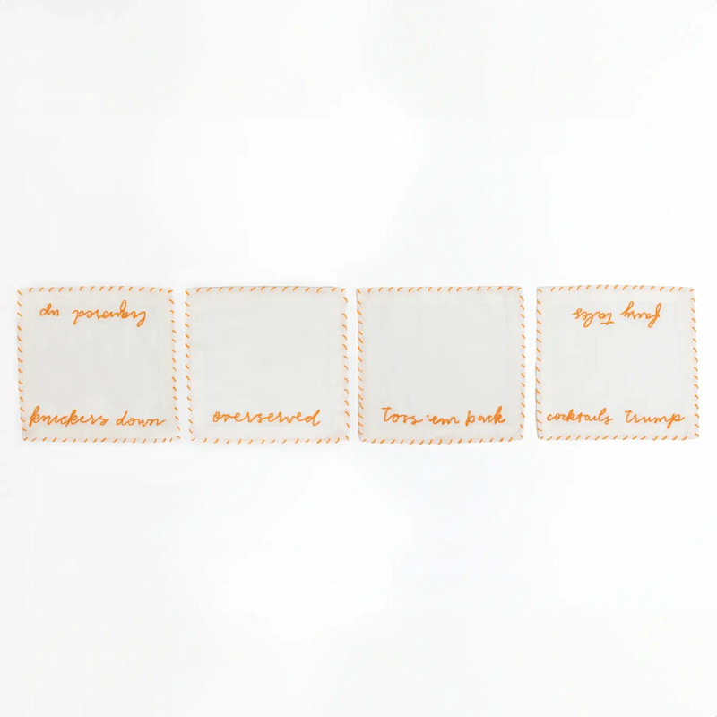 Thumbnail of Liquored Up Embroidered Cocktail Napkins Set image