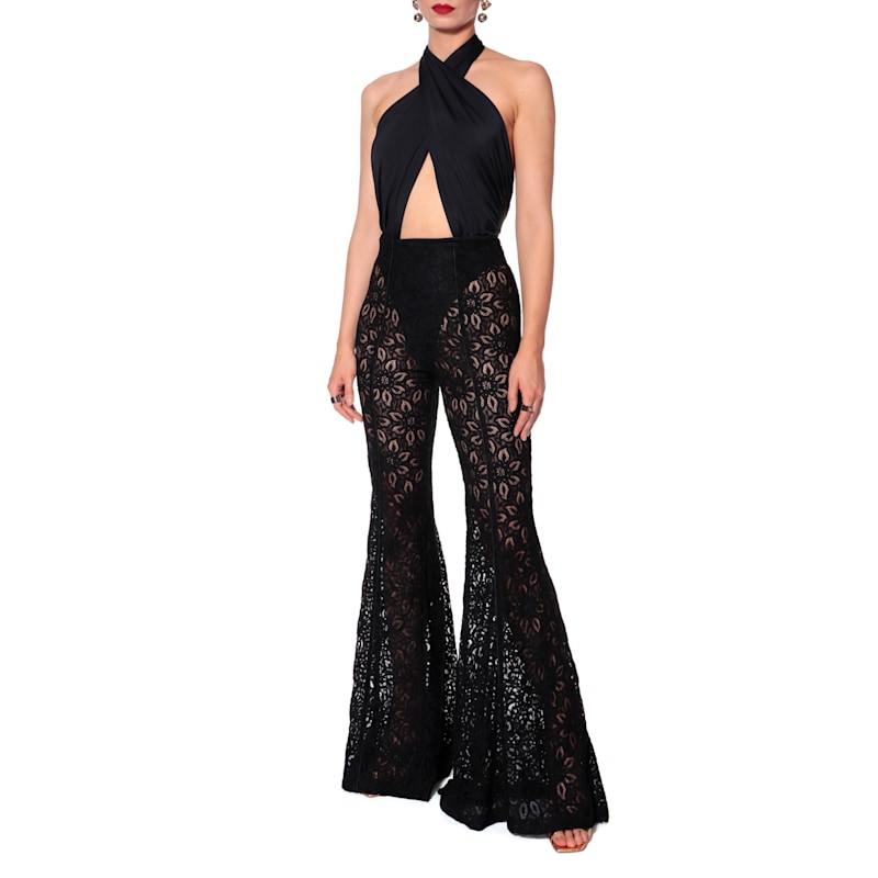 Thumbnail of Liv Black Body Suit With Open Back image