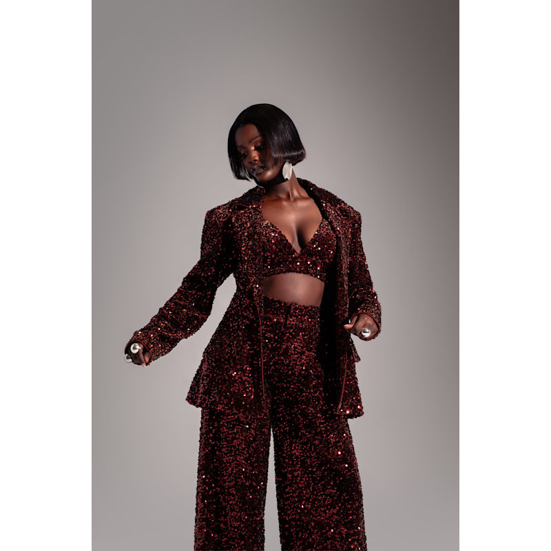 Thumbnail of Liza Sequin Blazer In Bronzite image