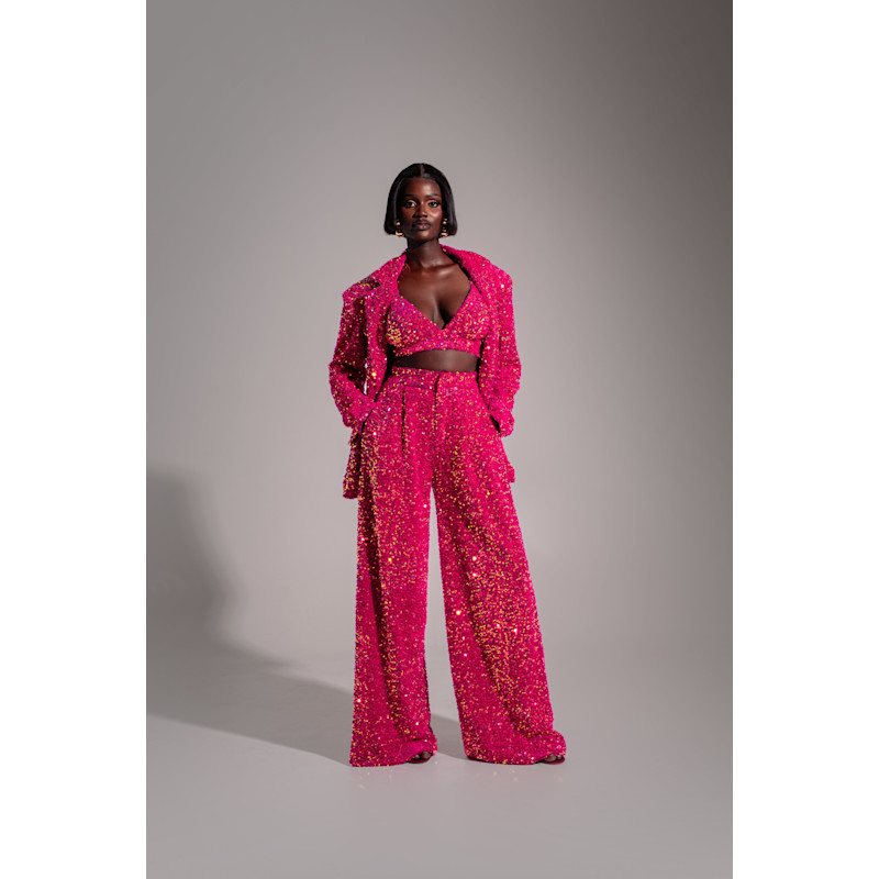 Thumbnail of Liza Sequin Blazer In Pink Spinel image