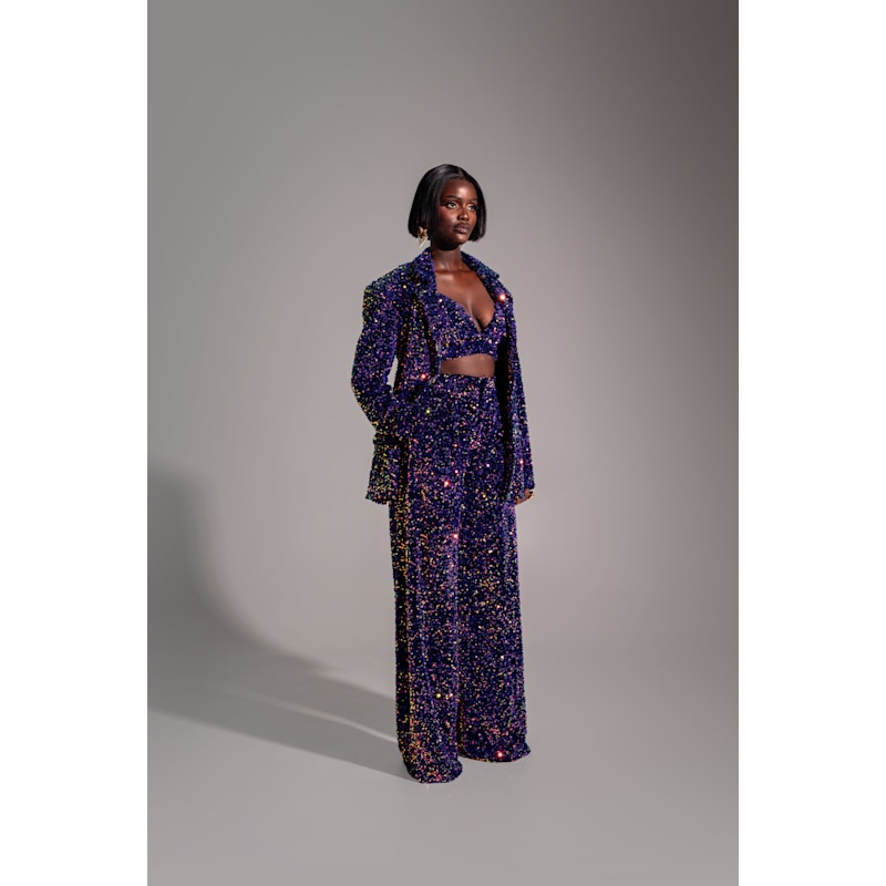Thumbnail of Liza Sequin Blazer In Tanzanite image