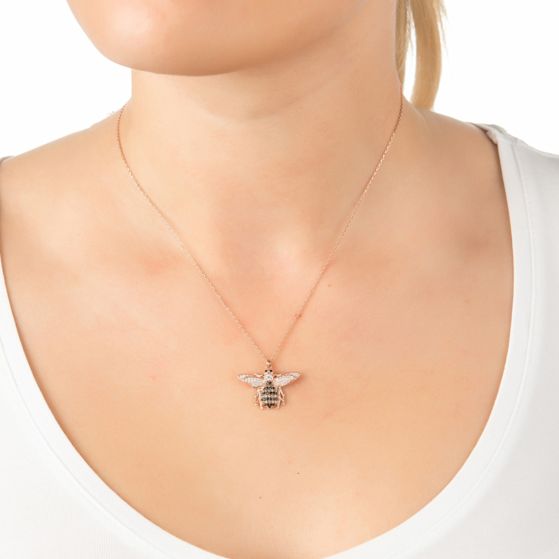 Thumbnail of Honey Bee Pendant Necklace Gold image