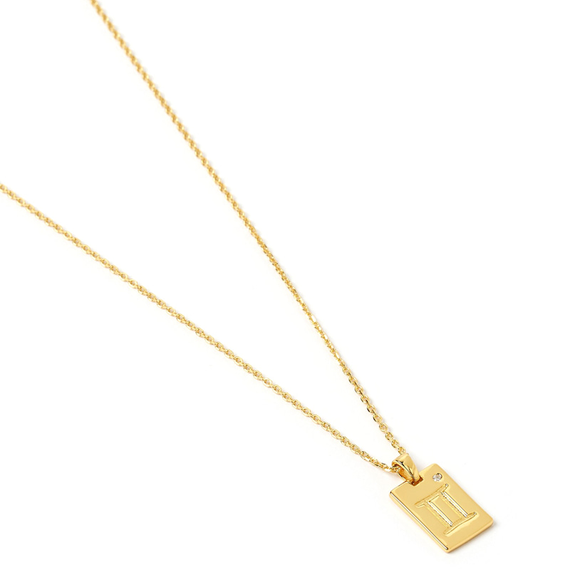 Thumbnail of Gemini Zodiac Gold Tag Necklace image