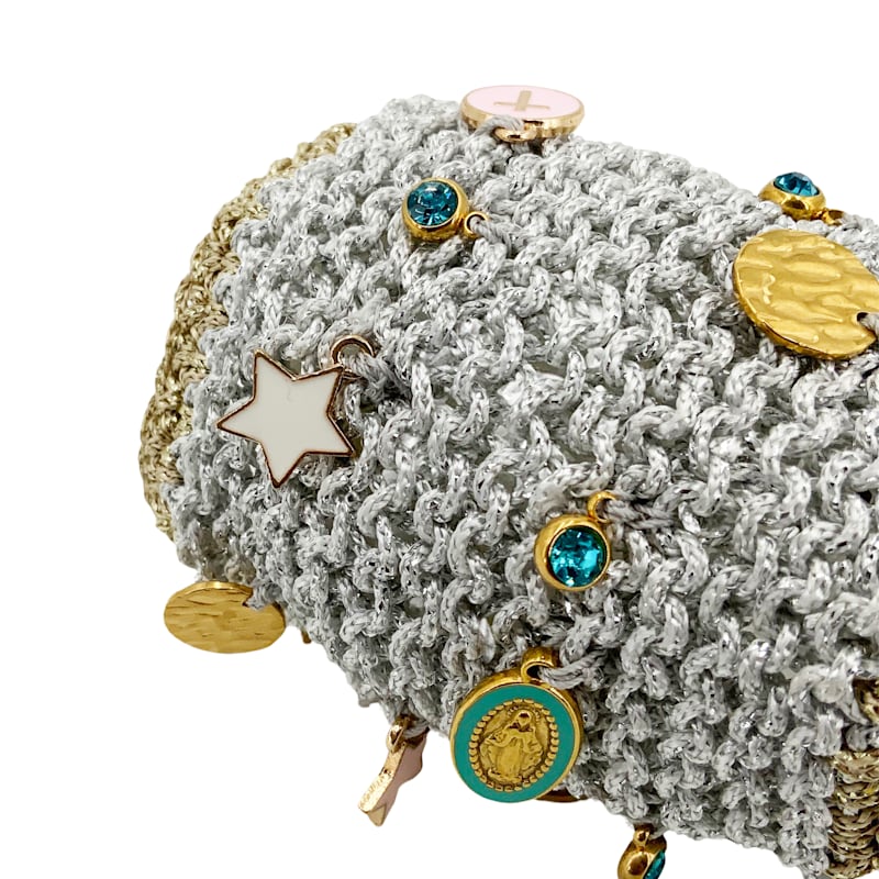 Thumbnail of Lola Bracelet With Charms | Hand Knitted | Silver image