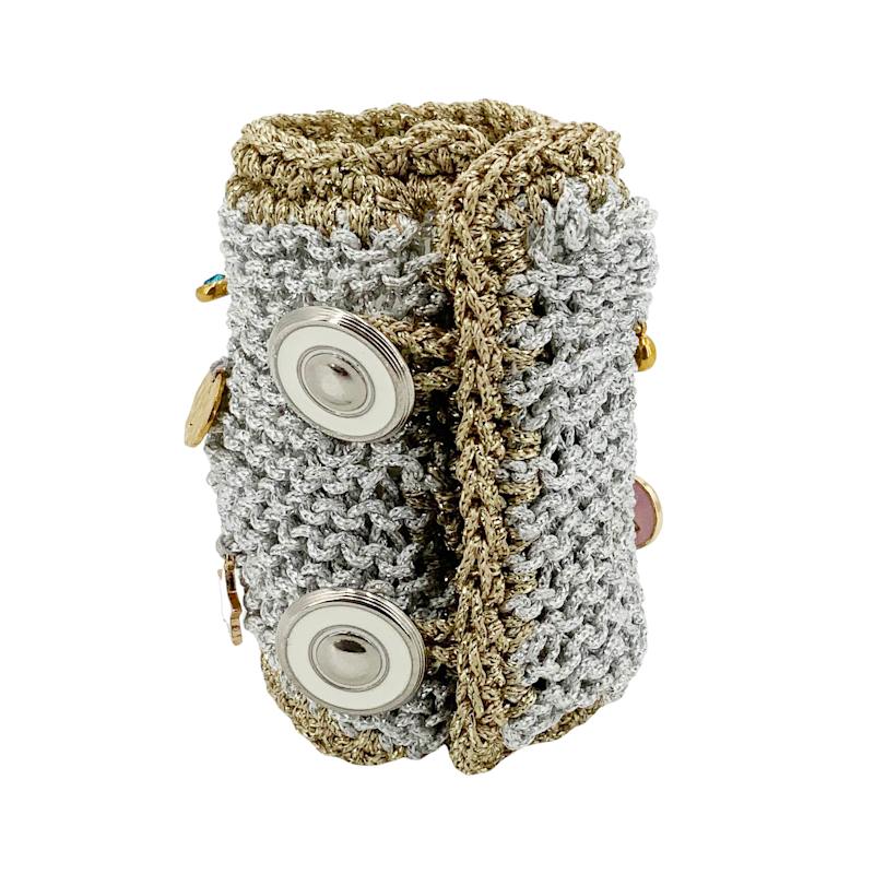 Thumbnail of Lola Bracelet With Charms | Hand Knitted | Silver image