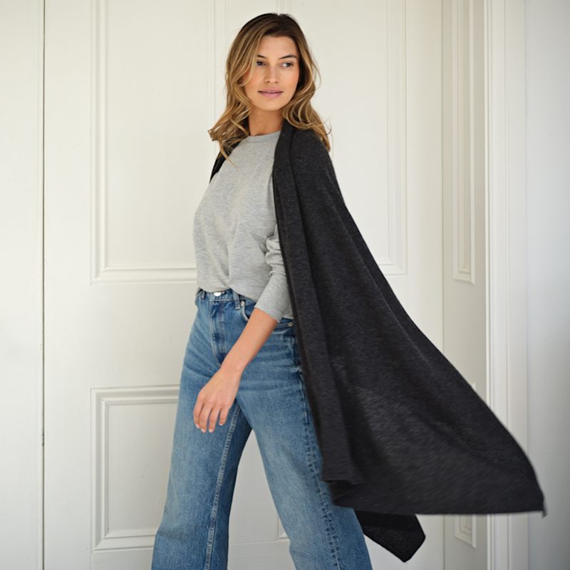 Thumbnail of Lola Charcoal Cashmere Travel Wrap image