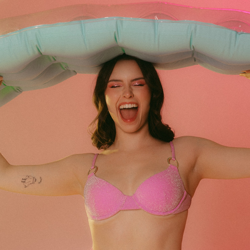 Thumbnail of Lola's Pink Disco Sparkle Padded Bikini Top image