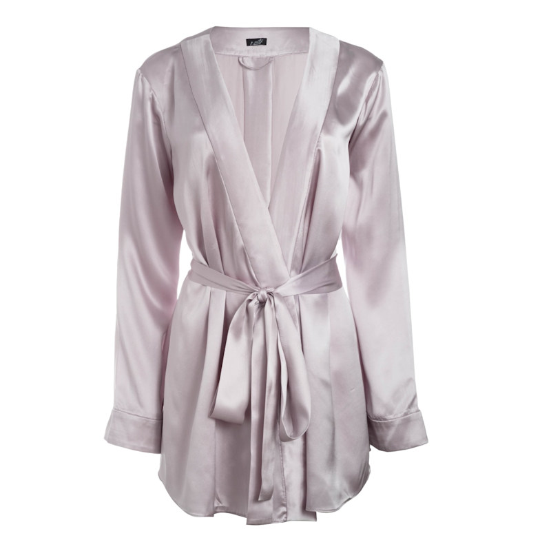 Thumbnail of Silk Short Robe In Blush Pink image