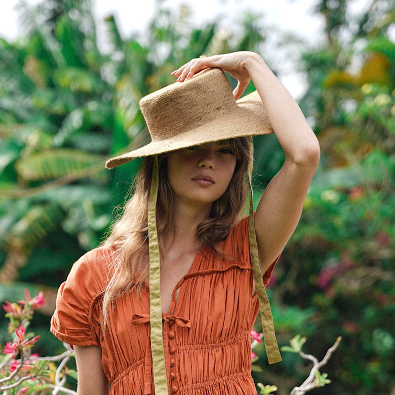 Loli Jute Straw Hat In Neutral Beige | Brunna.Co | Wolf & Badger