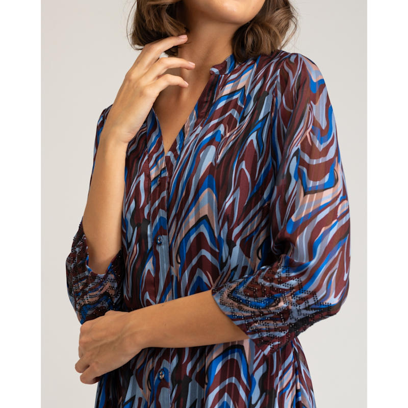 Long Blue And Brown Dress With VNeckline NIZA Wolf & Badger — free download