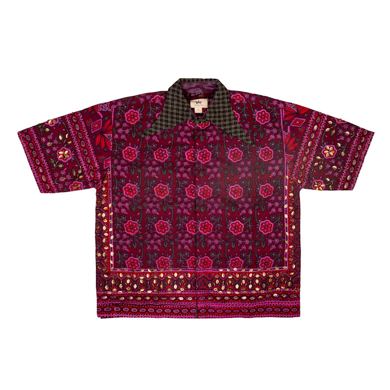 Thumbnail of Long Collar Ajrak Block Print Shirt image