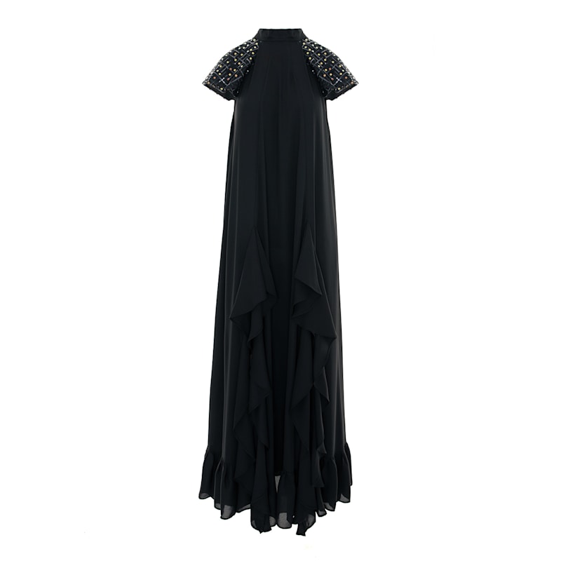 blue dress for baby girl Barcelona Ruffle Maxi Dress