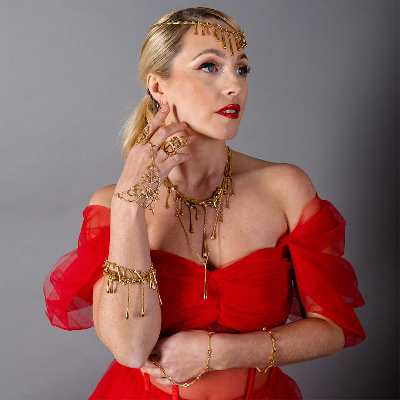 Thumbnail of Long Drop Necklace In Gold Vermeil image
