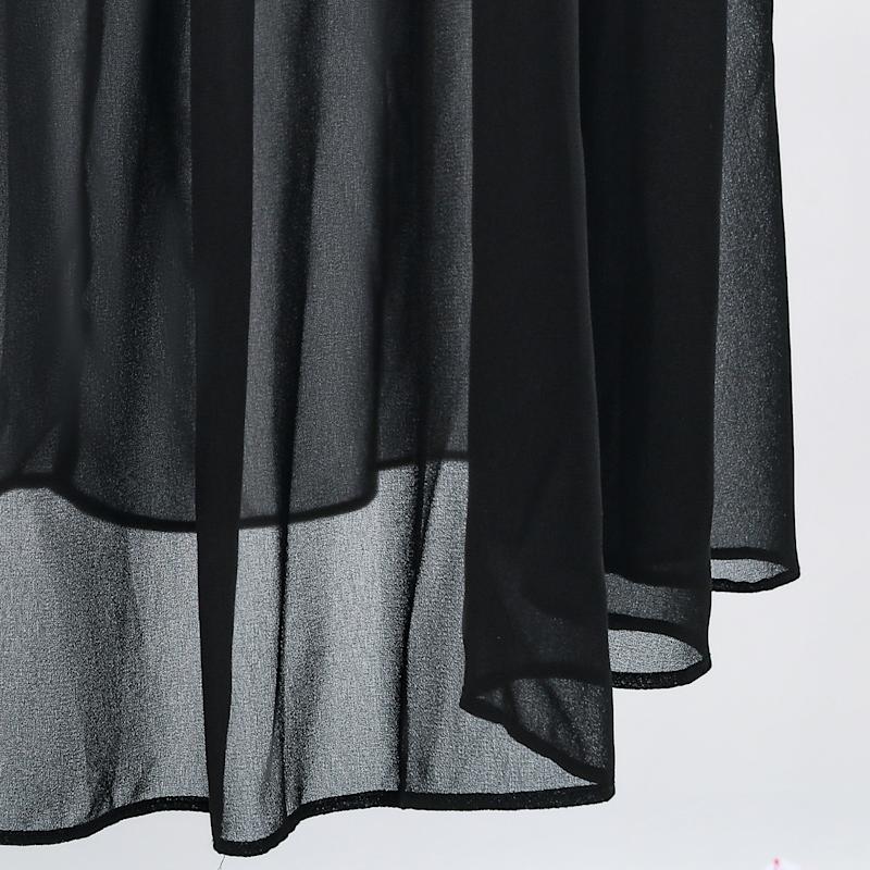 Thumbnail of Long Ruffle Chiffon Dress - Black image