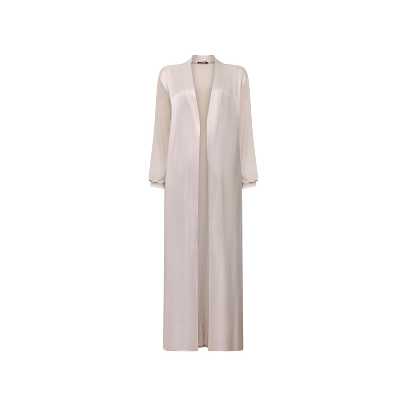 Thumbnail of Long Satin Beige Cardigan image