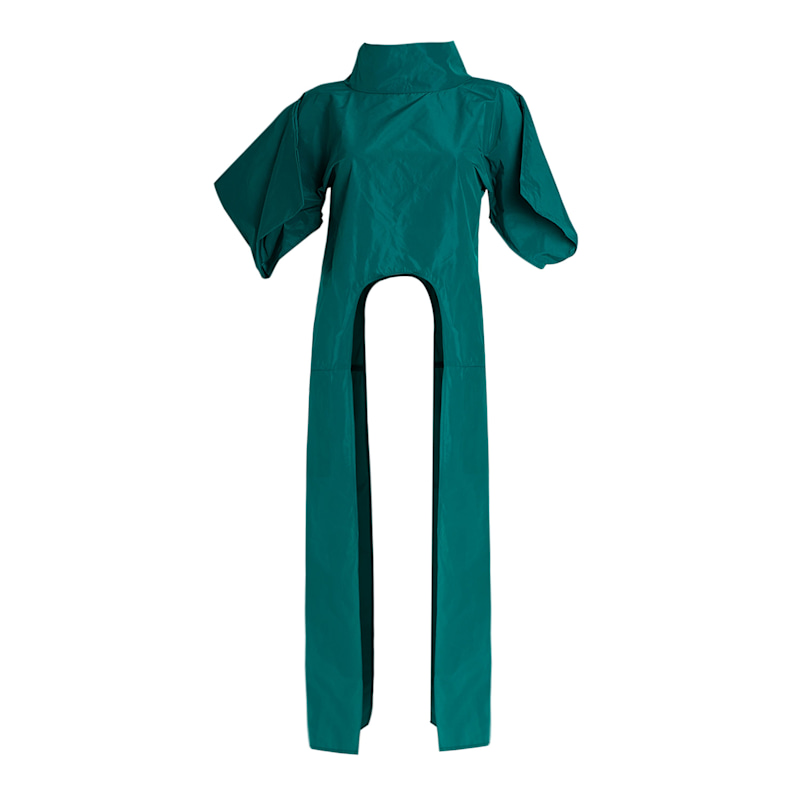 Thumbnail of Long Sides Top In Green Taffeta image