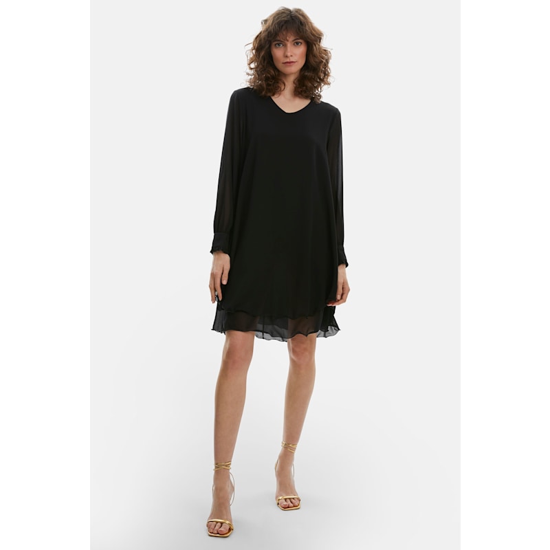 James Lakeland Long Sleeve Wave Hem Dress - Black