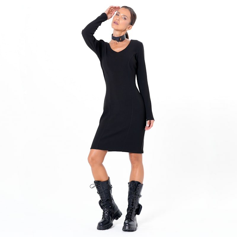 Thumbnail of Long Sleeve Sheath Dress In Black image