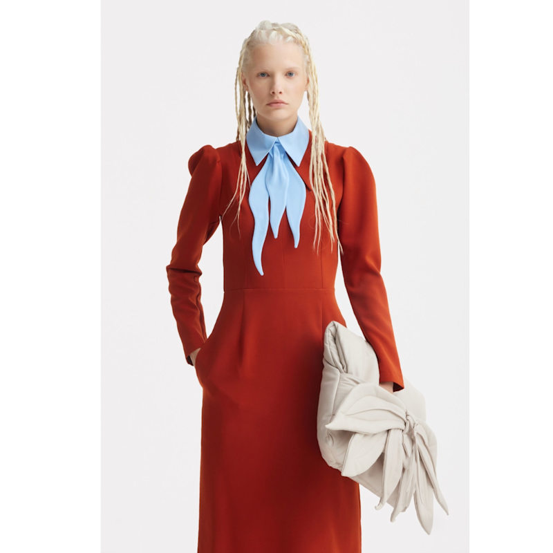 best formal midi dresses Long Sleeve Solid Dress – Terracotta | Julia Allert Middle school