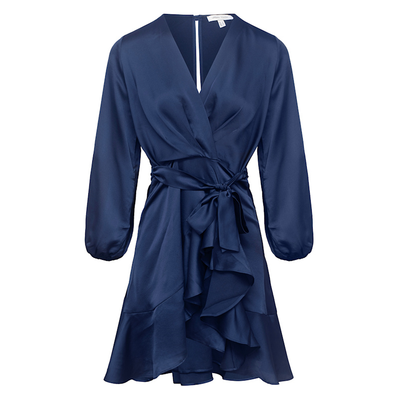 Thumbnail of Long Sleeve Wrap Front Dress Navy image