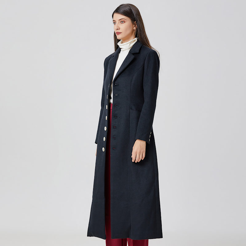 Thumbnail of Long Tailor Woolen Coat - Black image