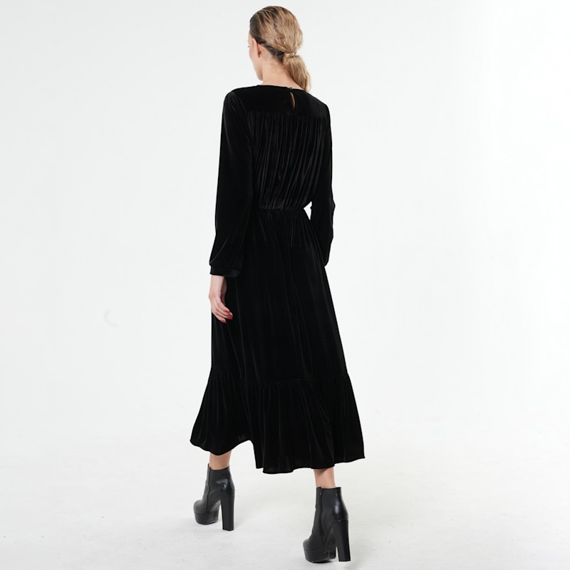 Thumbnail of Long Velvet Dress In Black image