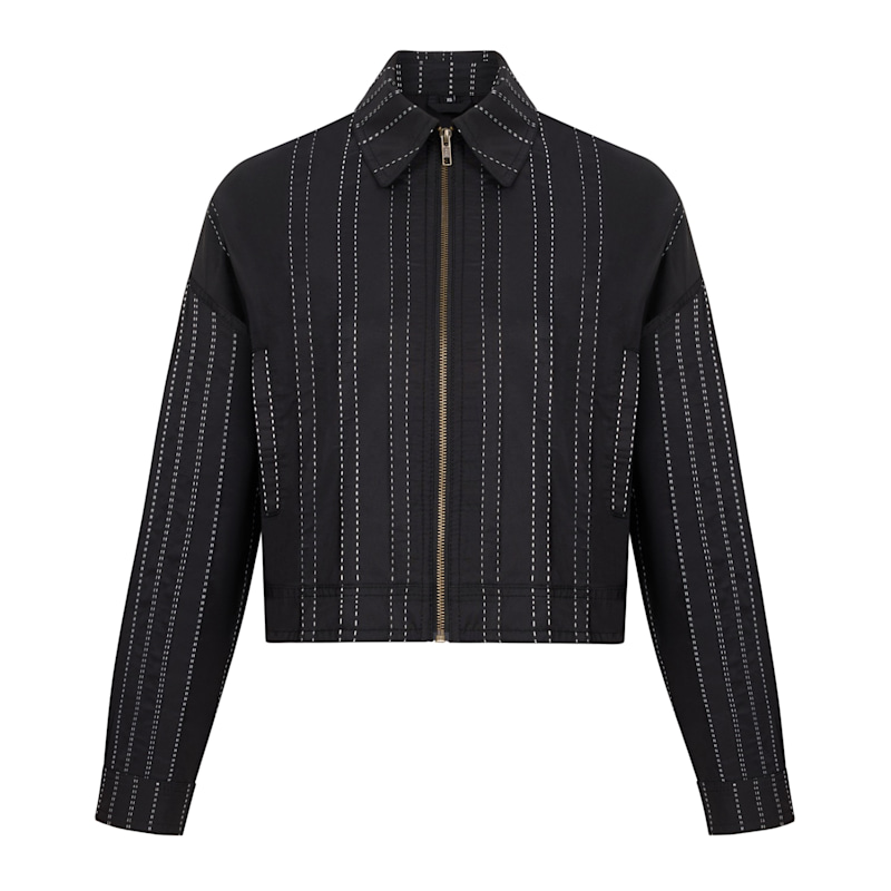 Thumbnail of Loom - Black Jacket With White Stitch Detail image