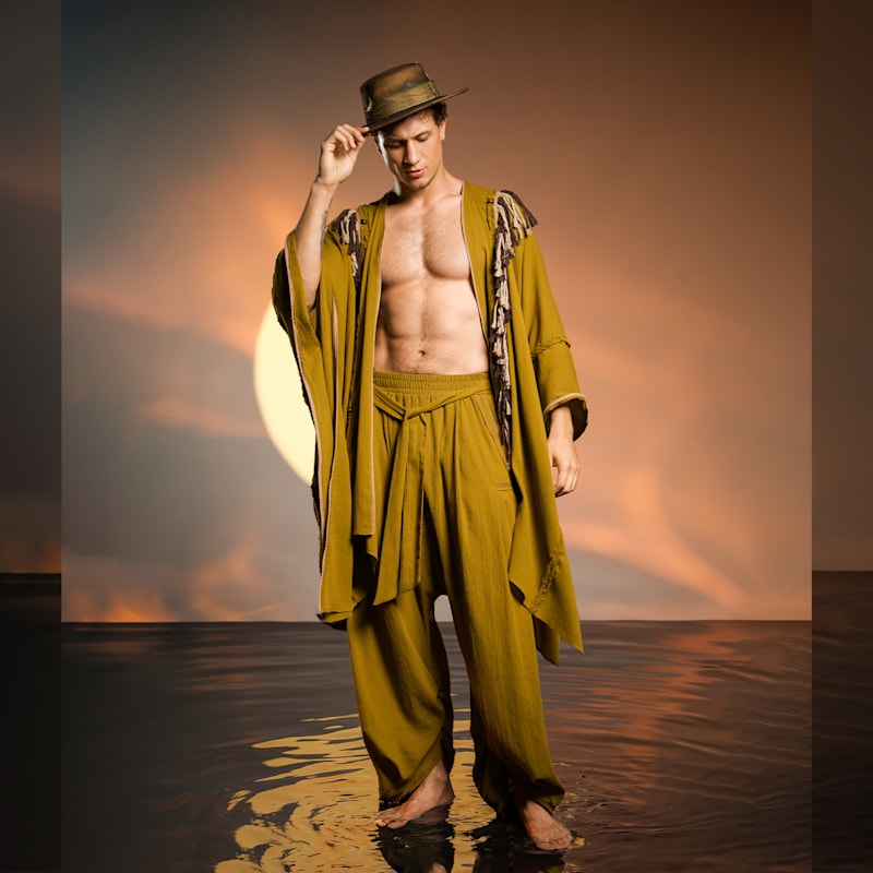 Thumbnail of Loose Boho Men Harem Pants - Brown image
