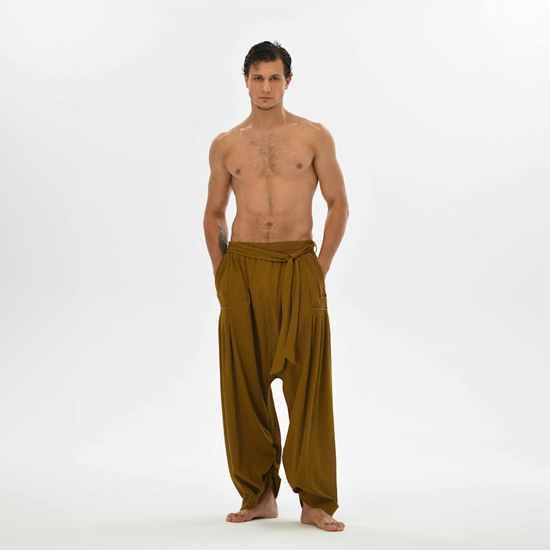 Thumbnail of Loose Boho Men Harem Pants - Brown image