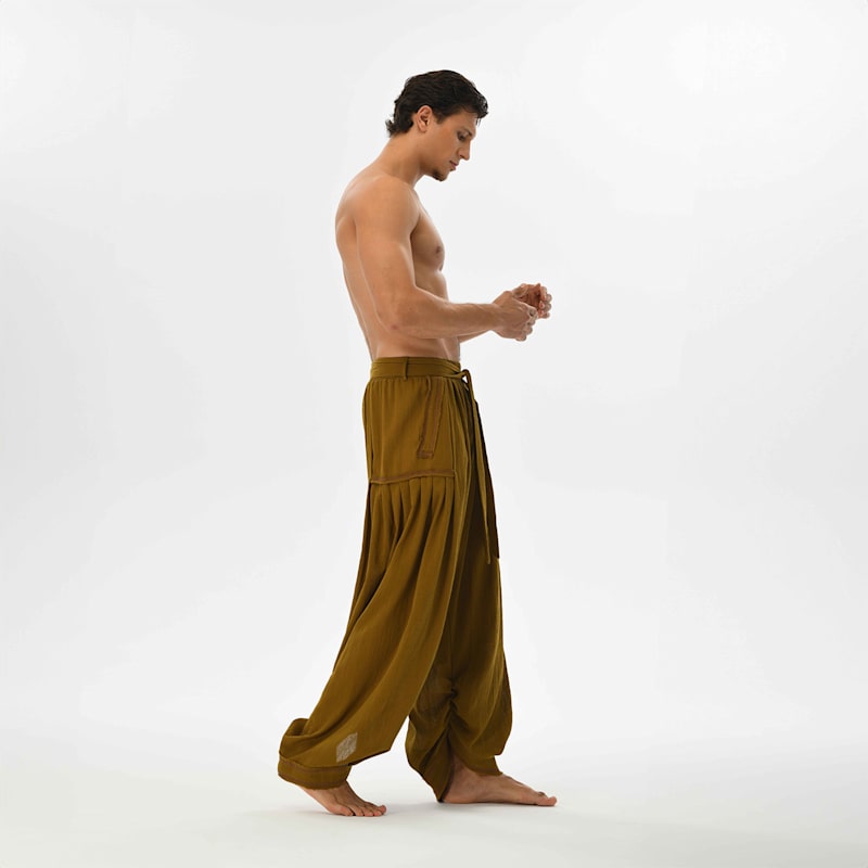 Thumbnail of Loose Boho Men Harem Pants - Brown image