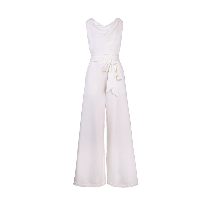 Lora Jumpsuit White Emma Wallace Wolf Badger