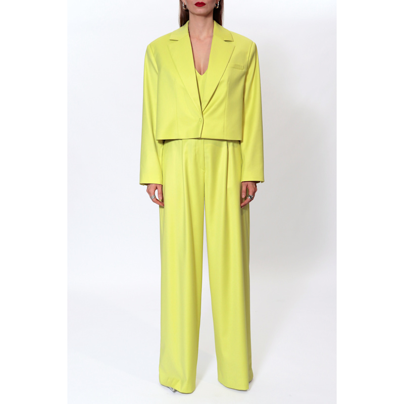 Thumbnail of Ophelie Wild Lime Wide High Waist Trousers image