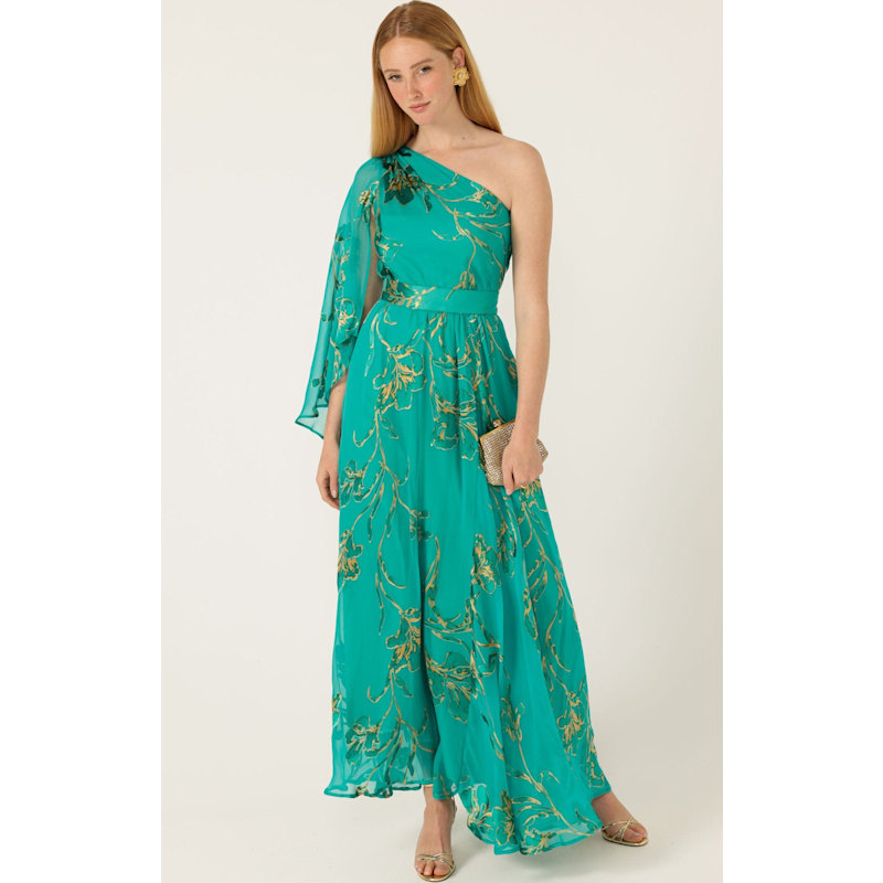 Thumbnail of Lorelei Maxi Dress In Jade Gold Floral image
