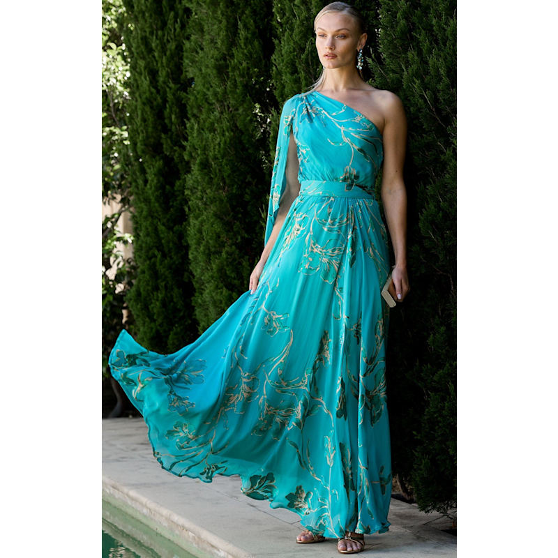Thumbnail of Lorelei Maxi Dress In Jade Gold Floral image