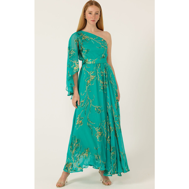Thumbnail of Lorelei Maxi Dress In Jade Gold Floral image