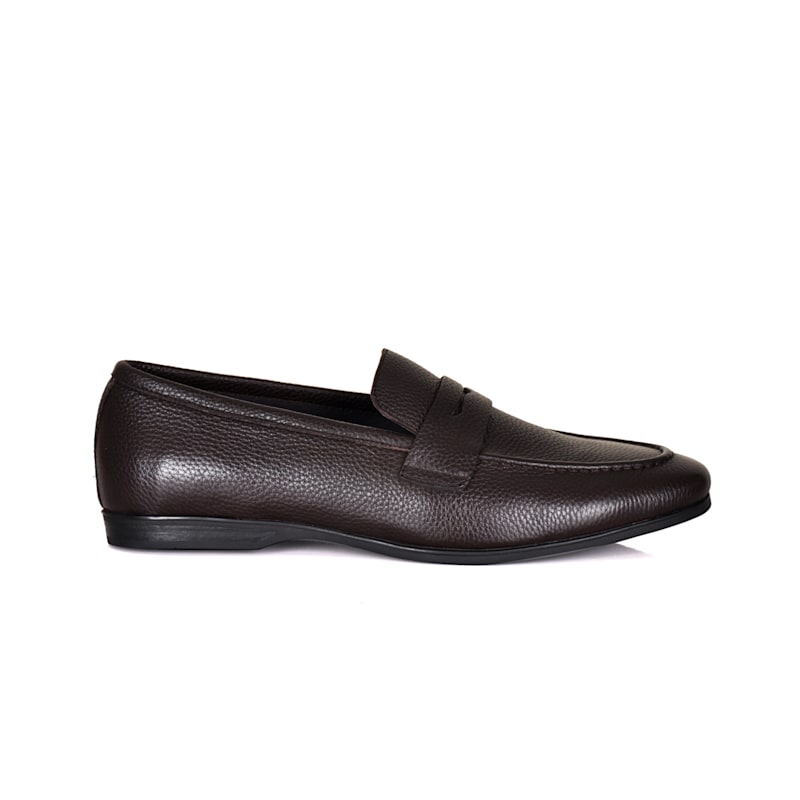 Thumbnail of Lorenzo Grained Leather Loafers - Coffee image